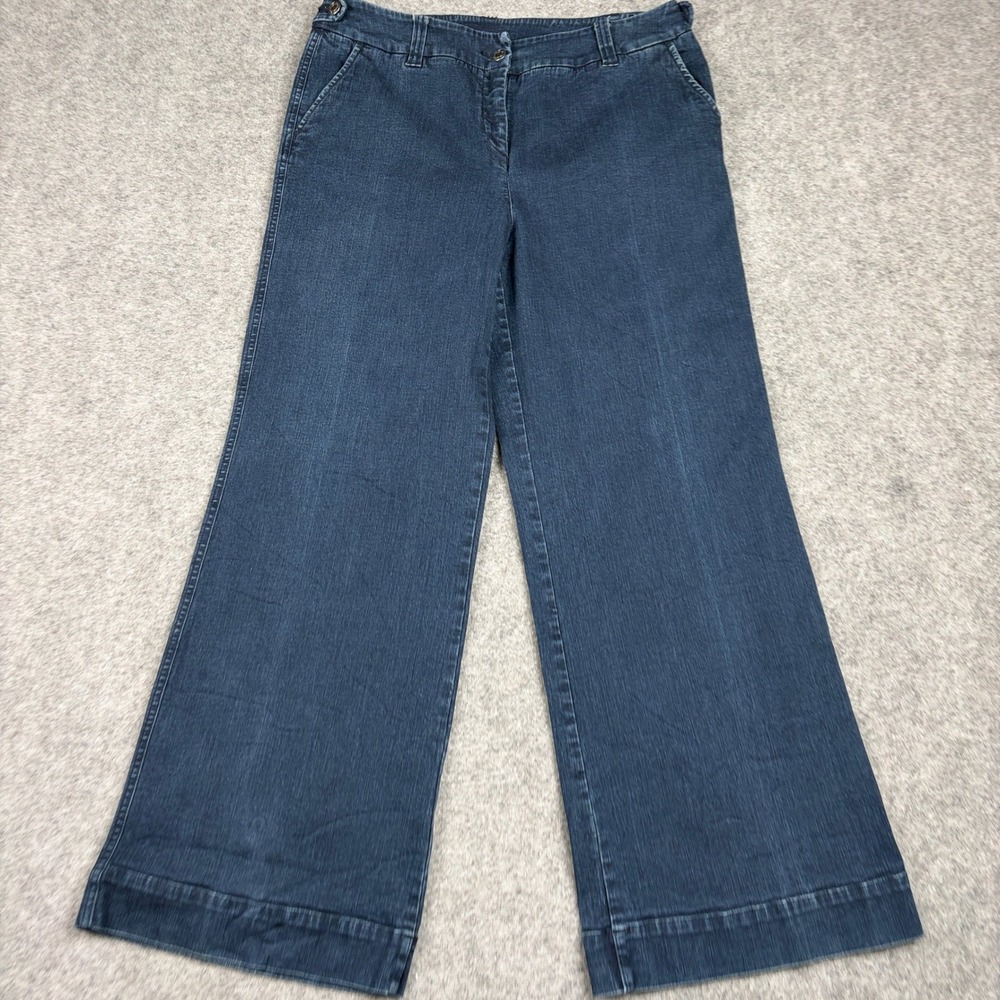 Westbound Wide Leg Jeans Womens 12 Short Dark Wash Trouser Denim High Rise Y2K - Picture 3 of 13